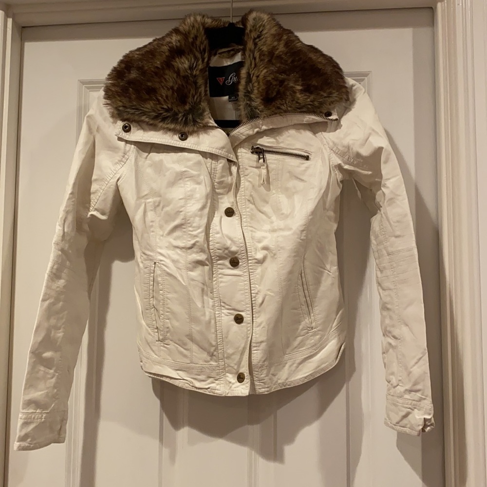 NWT Guess Oliveira Fur Collar Coat